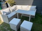 Loungset met glazen blad tafel, Tuin en Terras, Ophalen, Zo goed als nieuw, Loungeset