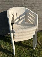 Gratis 4 pvc tuinstoelen, Tuin en Terras, Ophalen, Gebruikt
