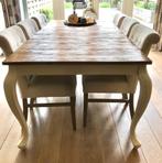 Versailles mango houten eettafel + 6 gratis stoelen, Huis en Inrichting, Tafels | Eettafels, 50 tot 100 cm, Rivièra maison, 150 tot 200 cm