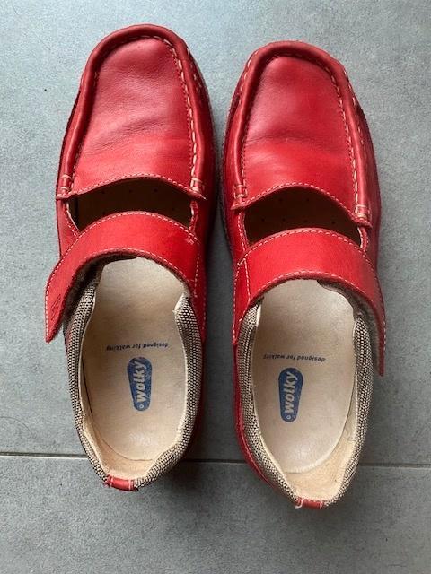 WOLKY  rode lederen schoenen maat 40, Kleding | Dames, Schoenen, Rood, Ophalen of Verzenden