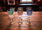 6 verres à liqueur vintage luxe overlay 14 cm, Enlèvement ou Envoi