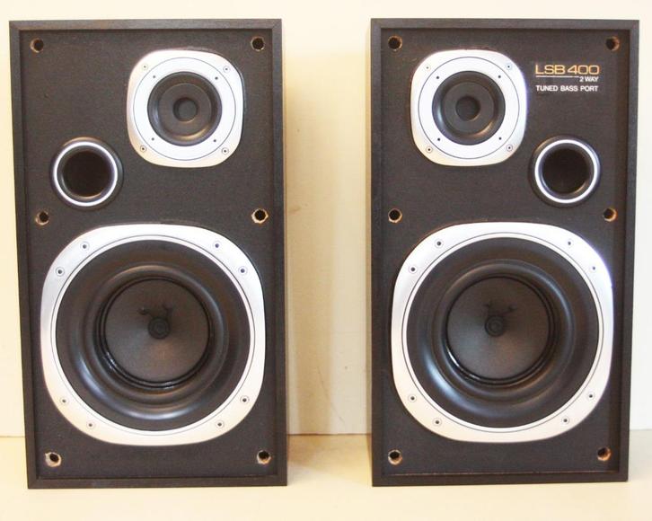 Philips LSB400 Luidsprekers / Tuned Base Port / 2-Way System, Audio, Tv en Foto, Luidsprekerboxen, Zo goed als nieuw, Front, Rear of Stereo speakers