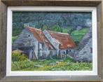 A.M. LECLERCQ / ARDEENSE HUISJES / OLIEVERF / 38x47cm KADER, Antiek en Kunst, Ophalen of Verzenden