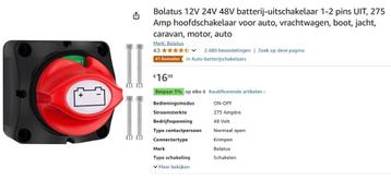 Hoofdstroomschakelaar, Accu, batterij schakelaar beschikbaar voor biedingen