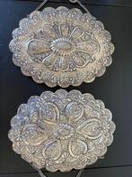 Paar Turkse zilveren spiegels 1910-1920, Ophalen of Verzenden, Ovaal, Minder dan 50 cm, Minder dan 100 cm