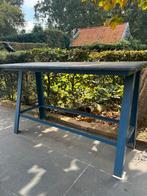 Industriële metalen werkbank met arduinen blad, Doe-het-zelf en Bouw, Werkbanken, Ophalen