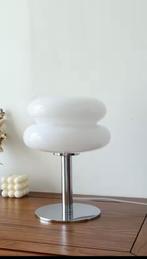 Luna Pure – Glazen tafellamp wit met chromen voet, Verzenden, Nieuw