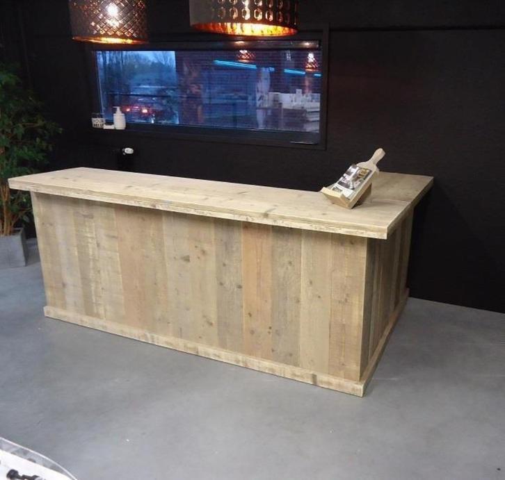 Toog-Balie-Toonbank van steigerhout, Zakelijke goederen, Kantoor en Winkelinrichting | Kantoormeubilair en Inrichting, Gebruikt