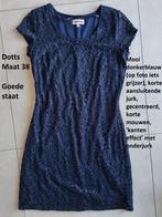Donkerblauwe jurk Dotts maat 38, Maat 38/40 (M), Blauw, Dotts, Ophalen of Verzenden