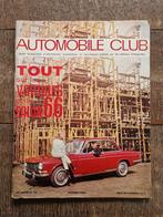 Automobile Club - Octobre 1966, Verzamelen, 1960 tot 1980, Ophalen of Verzenden, Tijdschrift