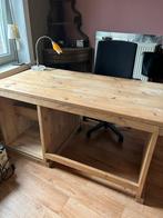 Bureau in steigerhout. Gemaakt door schrijnwerker., Ophalen, Zo goed als nieuw
