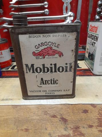 oude lege oliekan mobiloil artic gargoyle beschikbaar voor biedingen