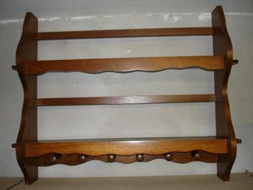 Prachtige eiken kapstok met 6 haken en hoedenplank. beschikbaar voor biedingen