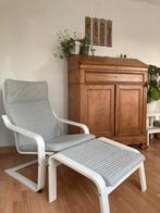 Ikea Poang stoel wit met voetbank, Huis en Inrichting, Ophalen, Zo goed als nieuw