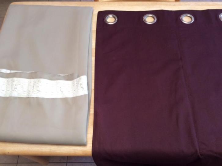 Te koop 2 verduister draperie 's, Huis en Inrichting, Stoffering | Gordijnen en Lamellen, Zo goed als nieuw, Beige, Overige kleuren