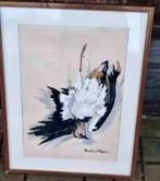 Gouache nature morte à l oiseau signe Paul Georges Klein, Enlèvement ou Envoi