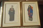 Lot de 6 aquarelles de costumes de femmes of the Holy Land, Ophalen