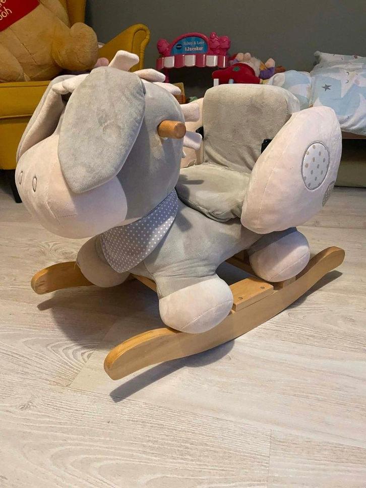 Nattou schommelpaard ezel, Kinderen en Baby's, Speelgoed | Hobbelfiguren, Zo goed als nieuw, Ophalen
