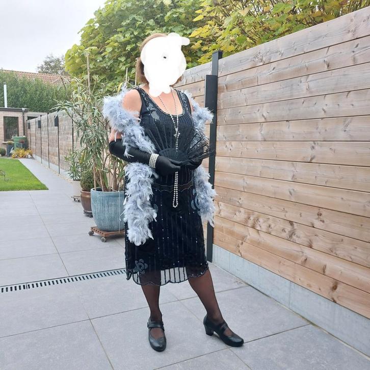 Gatsby jurk met jasje medium, Kleding | Dames, Carnavalskleding en Feestkleding, Accessoires, Maat 38/40 (M), Ophalen