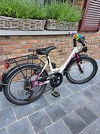 Kinderfiets meisje wit/roze, Vélos & Vélomoteurs, Vélos | Filles, Enlèvement, Utilisé, 18 pouces, Frein à main