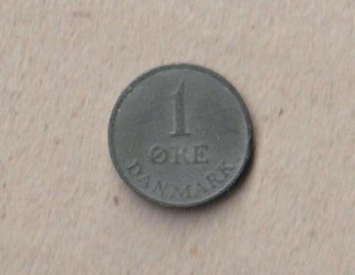 Denemarken : 1 ore, 1955 (zink, gebruikt), Postzegels en Munten, Munten | Europa | Niet-Euromunten, Losse munt, Ophalen of Verzenden