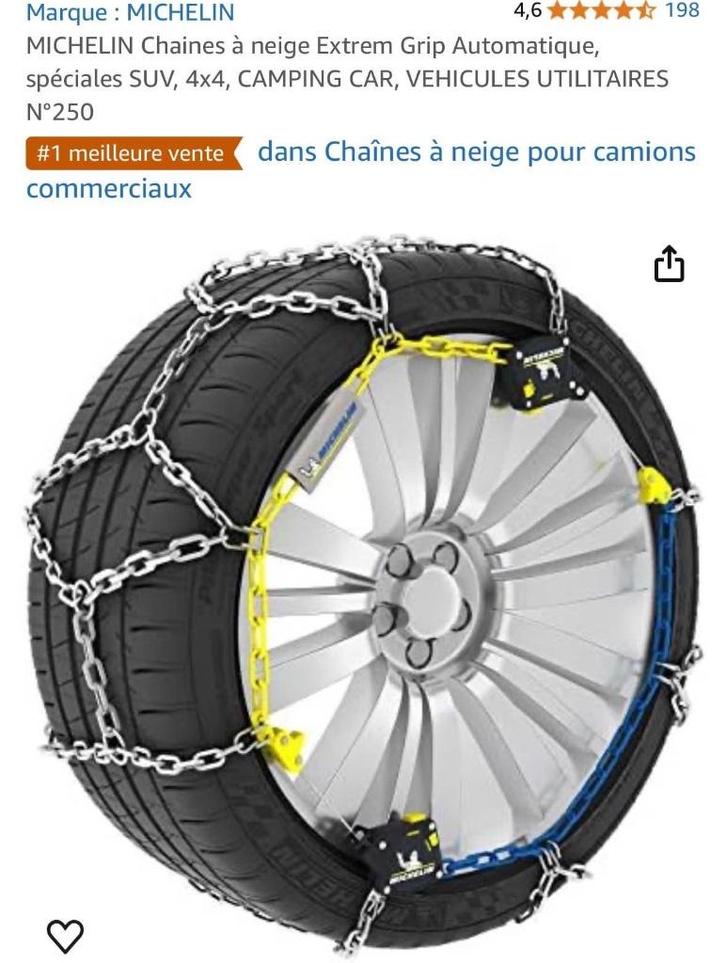 Chaînes a neige Michelin xtrem Grip automatique 250, Autos : Divers, Chaînes, Neuf, Enlèvement