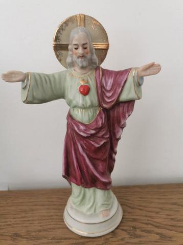 Ancienne figurine en porcelaine H Coeur de Jésus, Enlèvement ou Envoi, Comme neuf