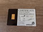 2,5 gram Umicore Goudbaar met certificaat, Postzegels en Munten, Edelmetalen en Baren, Verzenden, Goud