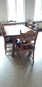 Tafel in massief eikenhout met stoelen, Ophalen