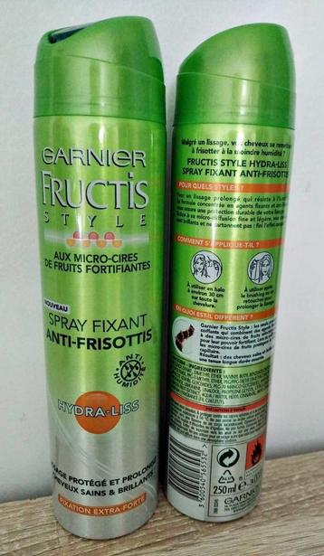 Spray fixant anti-frisottis GARNIER FRUCTIS STYLE (Lot de 2, Enlèvement, Neuf, Gel, Cire, Laque ou Mousse