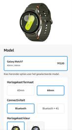 Galaxy watch 7 44mm groen, Handtassen en Accessoires, Smartwatches, Ophalen of Verzenden, Zo goed als nieuw, Waterdicht, Hoogte