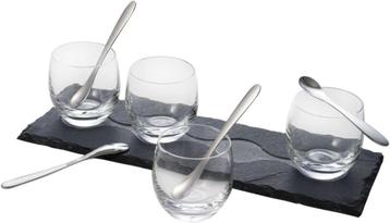 Set van 4 glazen + RONDO leisteen van Guy Degrenne beschikbaar voor biedingen