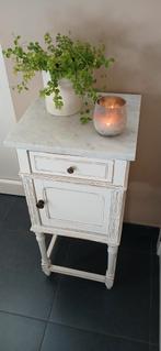 Brocante nachtkastje / gangkastje met marmeren blad, Huis en Inrichting, Ophalen, Gebruikt