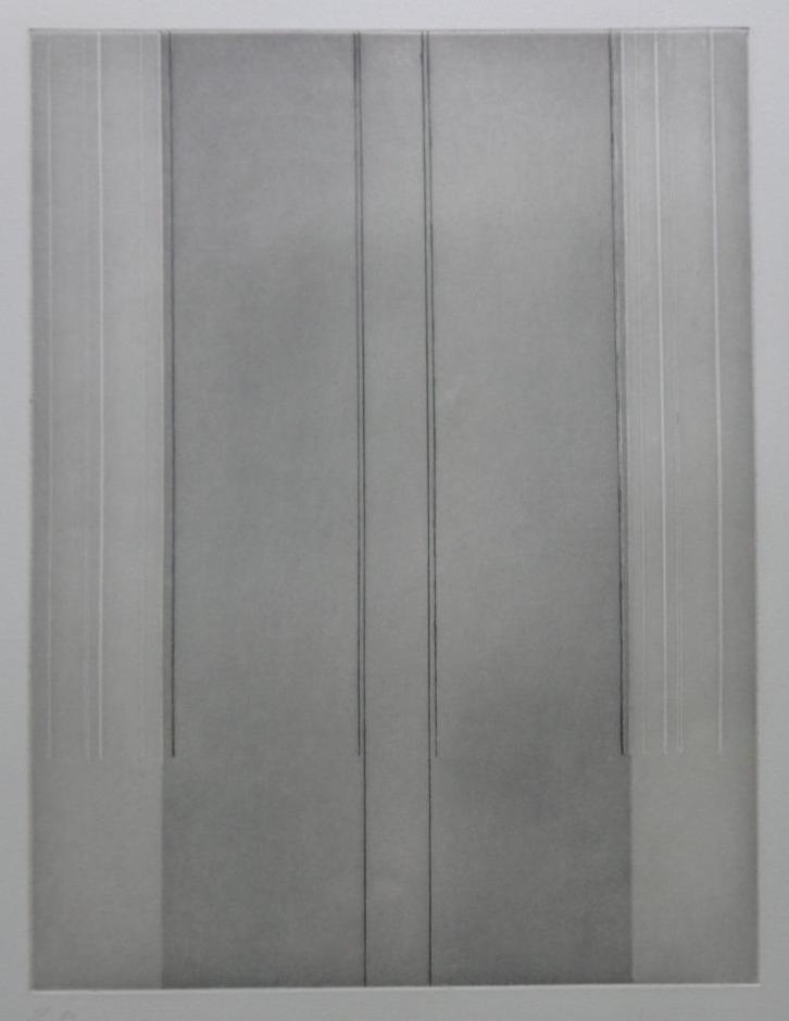 LUC PEIRE / GEOMETRISCHE ABSTRACTIE / ZW-W ETS / 66x50cm SIG, Antiek en Kunst, Kunst | Litho's en Zeefdrukken, Ophalen of Verzenden