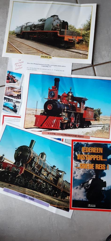 Legendarische treinen,  3 kaarten Promontory + Atlantic Nord, Verzamelen, Spoorwegen en Tram, Nieuw, Trein, Kaart of Prent, Ophalen of Verzenden