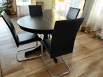 Uitschuifbare tafel 8 personen 6 stoelen, Ophalen, Rond, Zo goed als nieuw, Vijf personen of meer