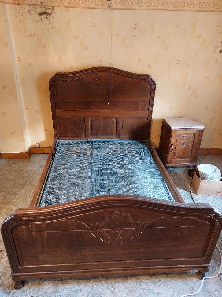 Lit et sommier, Maison & Meubles, Chambre à coucher | Lits, Utilisé, Deux personnes, 140 cm, 200 cm, Bois, Brun, Enlèvement