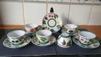 VINTAGE KOFFIESET MET FRUITPATRONEN (12 STUKS), Ophalen of Verzenden, Zo goed als nieuw, Porselein, Kop(pen) en/of Schotel(s)