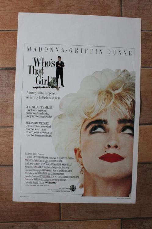 filmaffiche Madonna Who's That Girl 1987 filmposter affiche, Collections, Posters & Affiches, Comme neuf, Cinéma et TV, A1 jusqu'à A3
