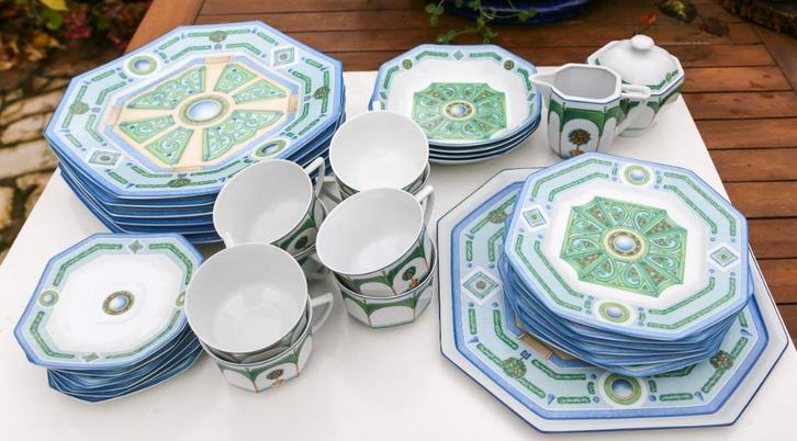 Geweldige service Jardin Royal Philippe Deshoulieres, Antiek en Kunst, Antiek | Servies los, Ophalen