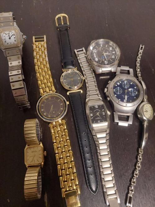 Lot van 8 horloges, Handtassen en Accessoires, Horloges | Antiek, Polshorloge, Overige merken, Overige materialen, 1960 of later