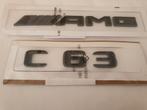 Mercedes koffer logo's in het blinkend zwart  C63 AMG, Achterklep, Mercedes-Benz, Nieuw, Ophalen of Verzenden