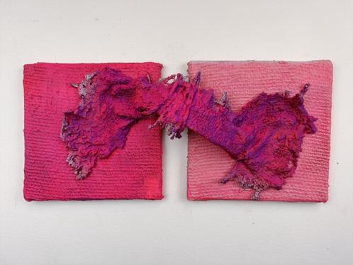 Duo: Pink Wings, Antiek en Kunst, Kunst | Schilderijen | Abstract, Ophalen of Verzenden