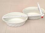 2 plats à four ovales hauts en céramique blanc chaud 25 cm, Comme neuf, Autres types, Autres matériaux, Enlèvement ou Envoi