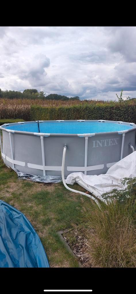 INTEX PRISM FRAME ZWEMBAD MET ZANDFILTER, Jardin & Terrasse, Piscines, Comme neuf, Piscines hors sol, 80 à 120 cm, 400 cm ou plus