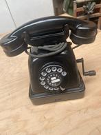 Oude telefoon met draaischijf - zwart, Telecommunicatie, Vaste telefoons | Niet Draadloos, Ophalen, Met draaischijf