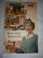 Pochette TWA Trans World Airlines 1957 billet d'avion, Collections, Enlèvement ou Envoi