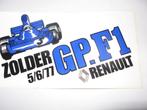 Sticker Zolder GP.F1 5/5/77 Renault. Afmetingen: 17 cm op, Verzamelen, Automerken, Motoren en Formule 1, Nieuw, Auto's, Ophalen of Verzenden