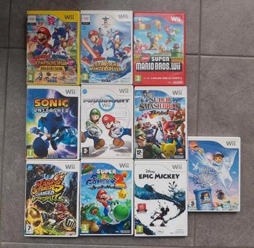 Diverse Wii games = Mario, Sonic, Disney (te koop per stuk) disponible aux enchères