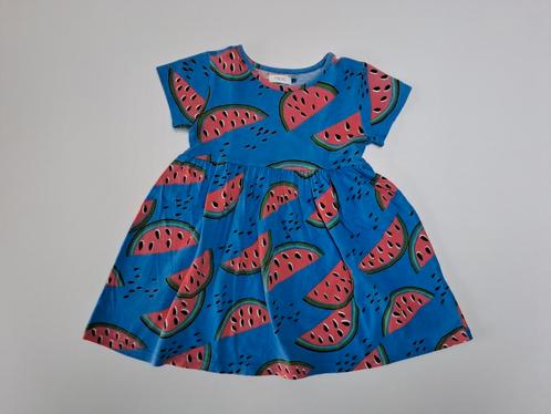 Mt 92 Blauwe jurk met korte mouwen watermeloen, Kinderen en Baby's, Kinderkleding | Maat 92, Zo goed als nieuw, Meisje, Jurk of Rok
